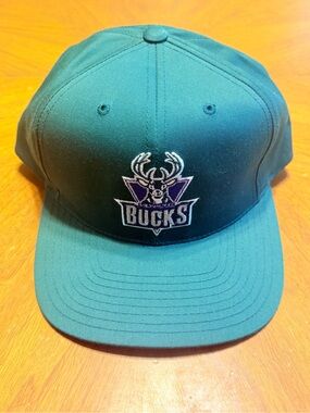 Vintage Milwaukee Bucks Snapback Hat ANCO NBA Hardwood Classics Green